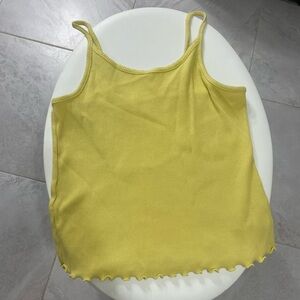 Yellow Ribbed Tank Top